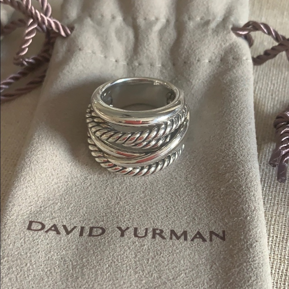 D Yurman Sterling Silver Crossover Wide Ring 6.5 - Picture 7 of 9